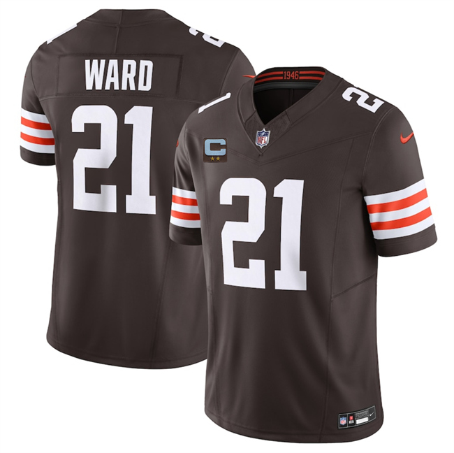 Cleveland Browns #21 Denzel Ward Brown 2025 F.U.S.E. With 2-Star C Patch Vapor Limited Stitched Football Jersey