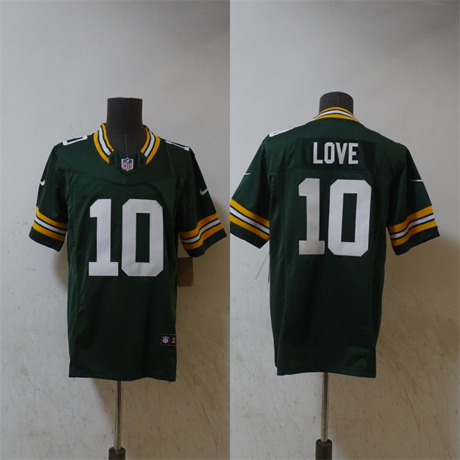 Green Bay Packers #10 Jordan Love Green Vapor 2024 F.U.S.E. Limited Stitched Football Jersey