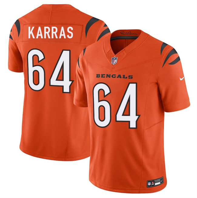 Cincinnati Bengals #64 Ted Karras Orange 2025 F.U.S.E. Vapor Untouchable Limited Stitched Football Jersey