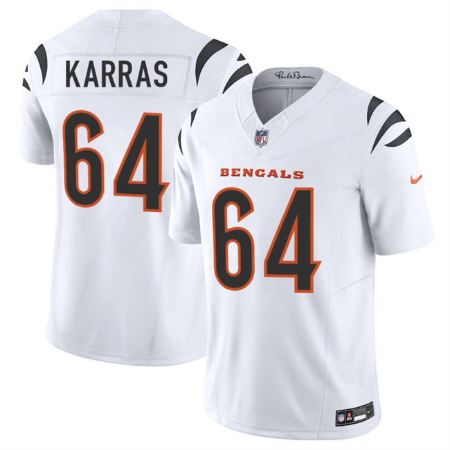 Cincinnati Bengals #64 Ted Karras White 2025 F.U.S.E. Vapor Untouchable Limited Stitched Football Jersey