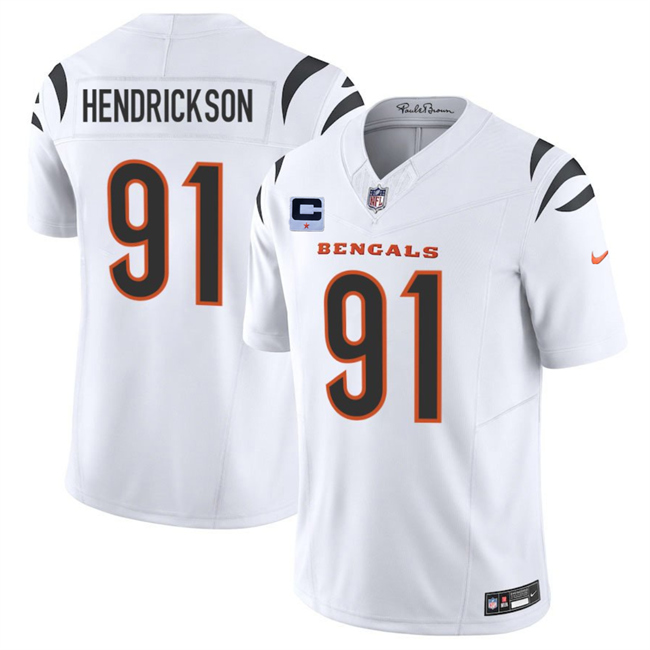 Cincinnati Bengals #91 Trey Hendrickson White 2025 F.U.S.E. With 1-Star C Patch Vapor Untouchable Limited Stitched Football Jersey Cincinnati Bengals #91 Trey Hendrickson White 2025 F.U.S.E. With 1-Star C Patch Vapor Untouchable Limited Stitched Football Jersey