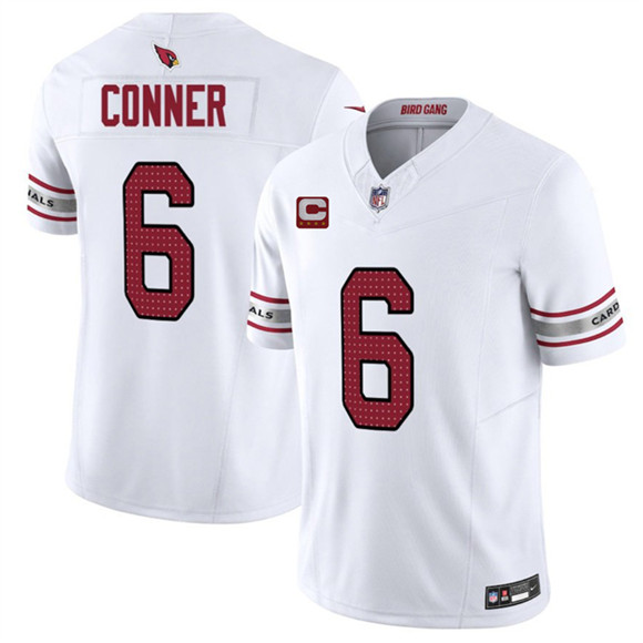 Arizona Cardinals #6 James Conner White 2025 F.U.S.E. With 4-Star C Patch Vapor Untouchable Limited Football Stitched Jersey