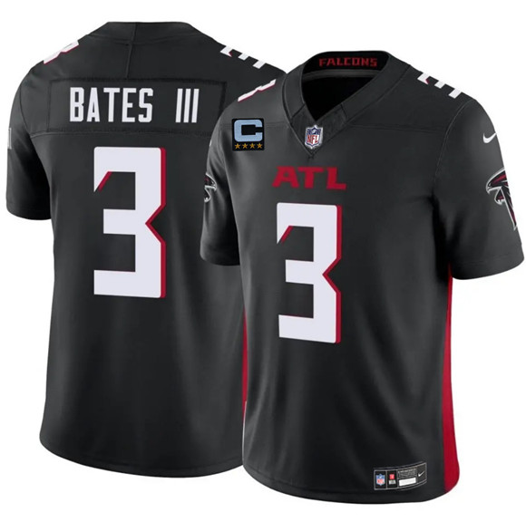 Atlanta Falcons #3 Jesse Bates III Black 2025 F.U.S.E With 4-Star C Patch Vapor Untouchable Limited Football Stitched Jersey