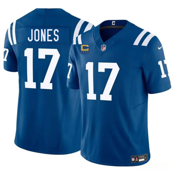 Indianapolis Colts #17 Daniel Jones Blue 2025 F.U.S.E. With 4-Star C Patch Vapor Limited Football Stitched Jersey