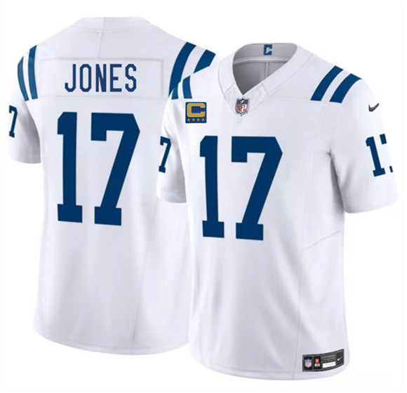 Indianapolis Colts #17 Daniel Jones White 2025 F.U.S.E. With 4-Star C Patch Vapor Limited Football Stitched Jersey