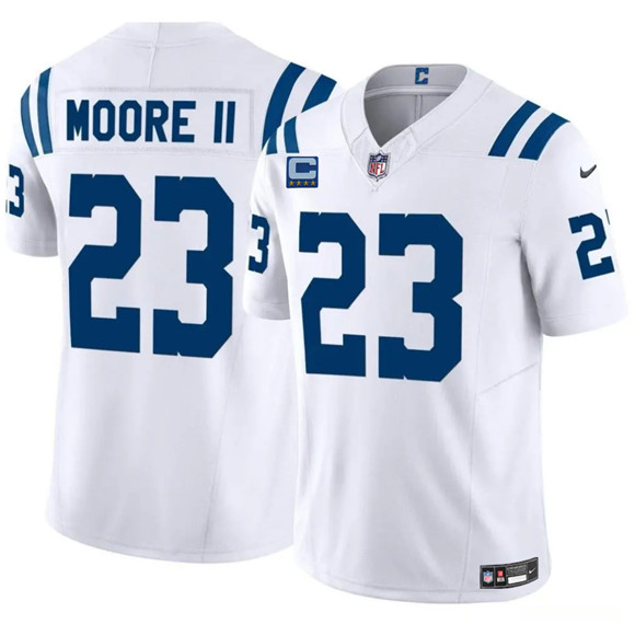 Indianapolis Colts #23 Kenny Moore II White 2025 F.U.S.E. With 4-Star C Patch Vapor Limited Football Stitched Jersey