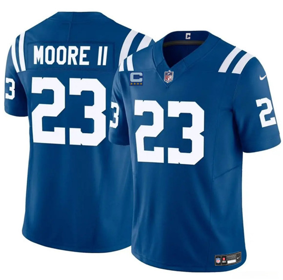 Indianapolis Colts #23 Kenny Moore II Blue 2025 F.U.S.E. With 4-Star C Patch Vapor Limited Football Stitched Jersey