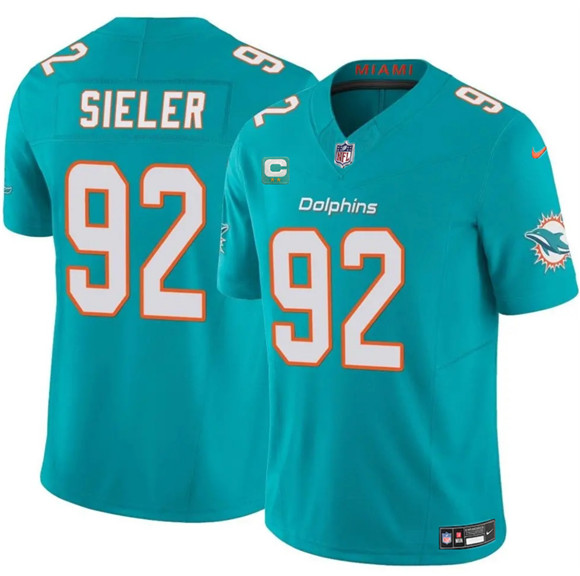 Miami Dolphins #92 Zach Sieler Aqua 2025 F.U.S.E. With 2-Star C Patch Vapor Limited Football Stitched Jersey