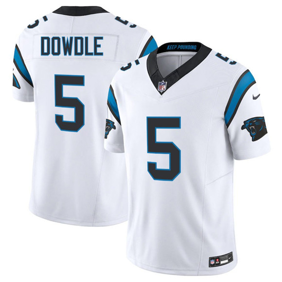 Carolina Panthers #5 Rico Dowdle White 2024 F.U.S.E. Vapor Limited Football Stitched Jersey