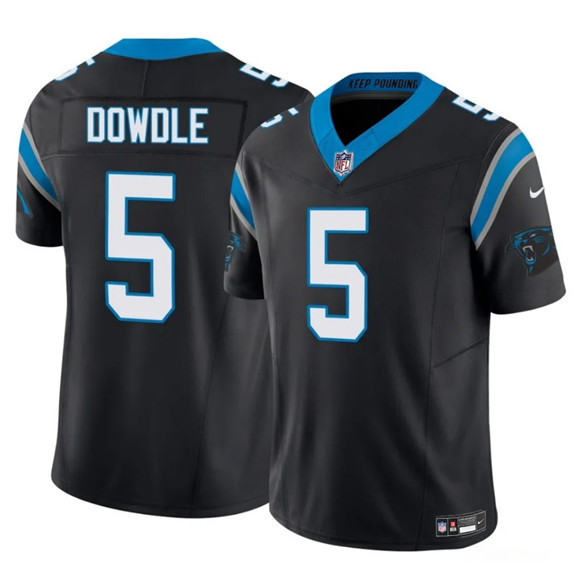 Carolina Panthers #5 Rico Dowdle Black 2025 F.U.S.E. Vapor Limited Football Stitched Jersey