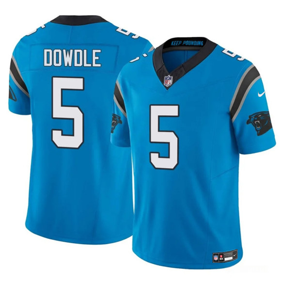 Carolina Panthers #5 Rico Dowdle Blue 2025 F.U.S.E. Vapor Limited Football Stitched Jersey