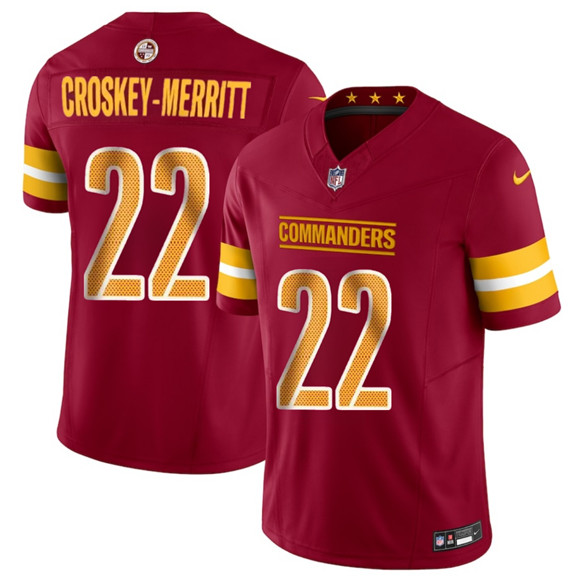 Washington Commanders #22 Jacory Croskey-Merritt Burgundy 2025 Draft F.U.S.E. Vapor Limited Football Stitched Jersey