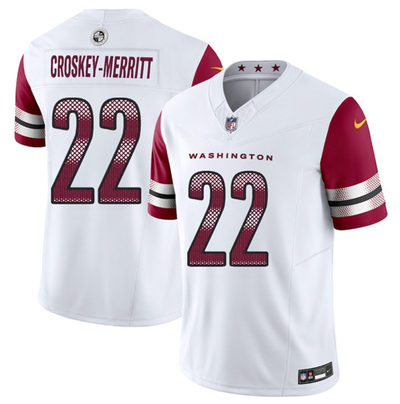 Washington Commanders #22 Jacory Croskey-Merritt White 2025 F.U.S.E. Vapor Limited Football Stitched Jersey