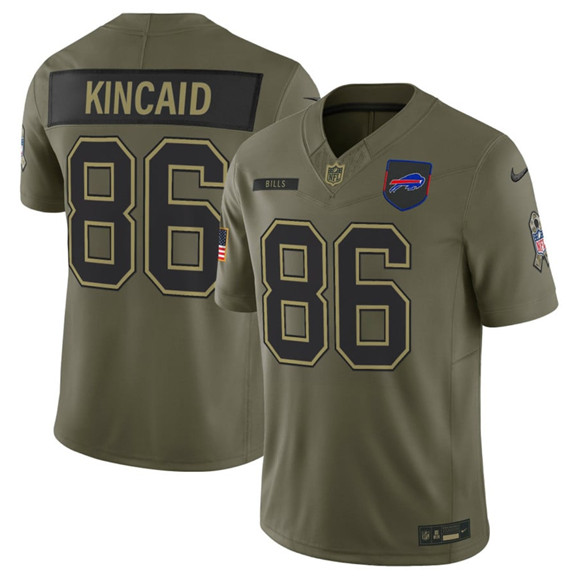 Buffalo Bills #86 Dalton Kincaid Olive 2025 Salute to Service Limited Football Stitched Jersey