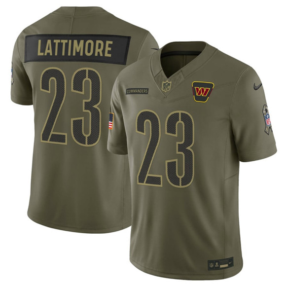 Washington Commanders #23 Marshon Lattimore Olive 2025 Salute to Service Limited Football Stitched Jersey
