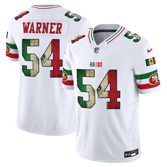 San Francisco 49ers #54 Fred Warner White 2025 F.U.S.E. Mexico Vapor Limited Football Stitched Jersey San Francisco 49ers #54 Fred Warner White 2025 F.U.S.E. Mexico Vapor Limited Football Stitched Jersey