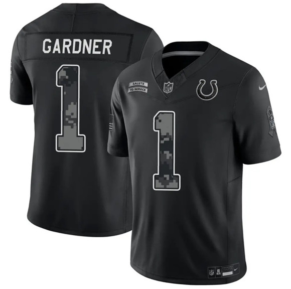 Indianapolis Colts #1 Sauce Gardner Black 2026 F.U.S.E. Salute to Service Limited Football Stitched Jersey