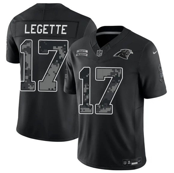 Carolina Panthers #17 Xavier Legette Black F.U.S.E. 2026 Salute to Service Limited Football Stitched Jersey