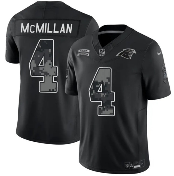 Carolina Panthers #4 Tetairoa McMillan Black F.U.S.E. 2026 Salute to Service Limited Football Stitched Jersey