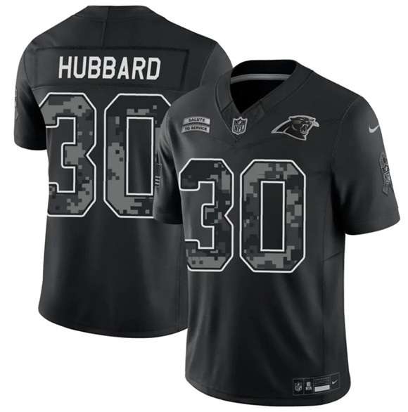 Carolina Panthers #30 Chuba Hubbard Black F.U.S.E. 2026 Salute to Service Limited Football Stitched Jersey