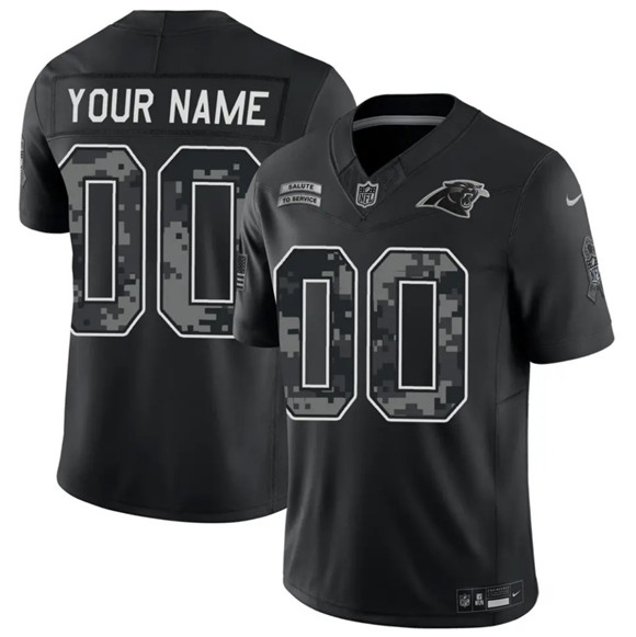 Carolina Panthers Active Player Custom Black F.U.S.E. 2026 Salute to Service Limited Football Stitched Jersey Carolina Panthers Active Player Custom Black F.U.S.E. 2026 Salute to Service Limited Football Stitched Jersey