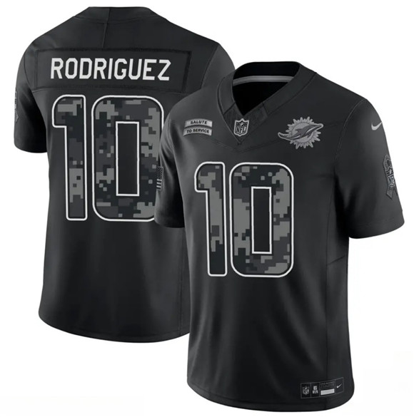 Miami Dolphins #10 Jacob Rodriguez Black F.U.S.E. 2026 Salute to Service Limited Football Stitched Jersey