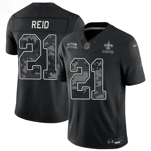 New Orleans Saints #21 Justin Reid Black F.U.S.E. 2026 Salute to Service Limited Football Stitched Jersey