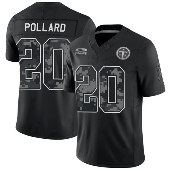 Tennessee Titans #20 Tony Pollard Black F.U.S.E. 2026 Salute to Service Limited Football Stitched Jersey Tennessee Titans #20 Tony Pollard Black F.U.S.E. 2026 Salute to Service Limited Football Stitched Jersey