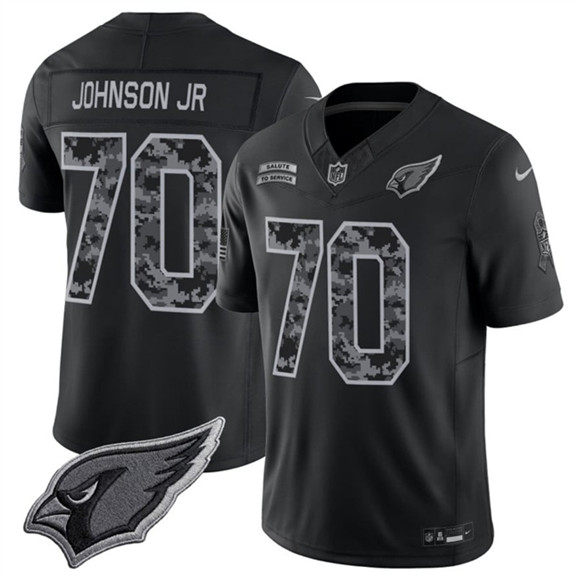 Arizona Cardinals #70 Paris Johnson Jr. Black 2026 F.U.S.E. Salute to Service Limited Football Stitched Jersey
