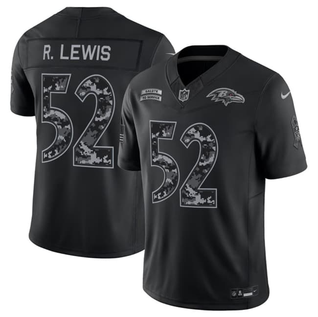 Baltimore Ravens #52 Ray Lewis Black F.U.S.E. 2026 Salute to Service Limited Football Stitched Jersey Baltimore Ravens #52 Ray Lewis Black F.U.S.E. 2026 Salute to Service Limited Football Stitched Jersey