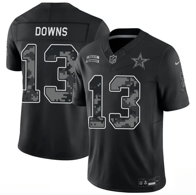 Dallas Cowboys #13 Caleb Downs Black 2026 F.U.S.E. Salute to Service Limited Stitched Football Jersey