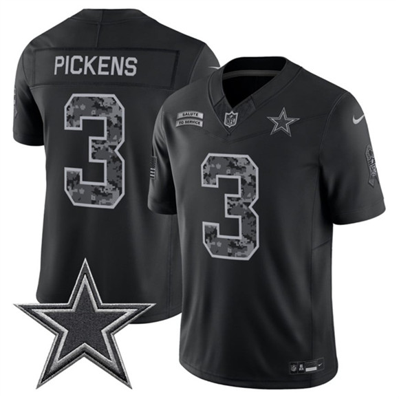Dallas Cowboys #3 George pickens Black 2026 F.U.S.E. Salute to Service Limited Stitched Football Jersey Dallas Cowboys #3 George pickens Black 2026 F.U.S.E. Salute to Service Limited Stitched Football Jersey