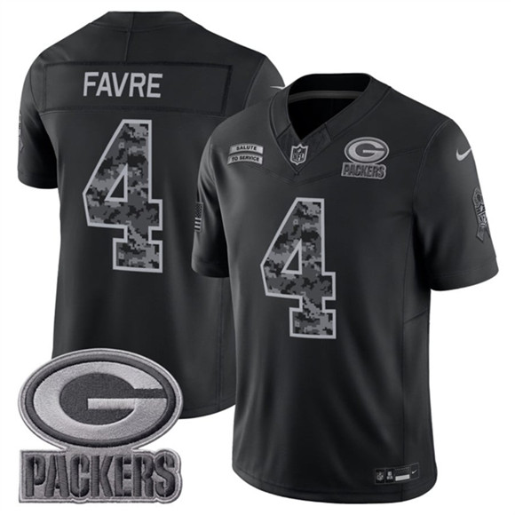 Green Bay Packers #4 Brett Favre Black 2026 F.U.S.E. Salute to Service Limited Football Stitched Jersey