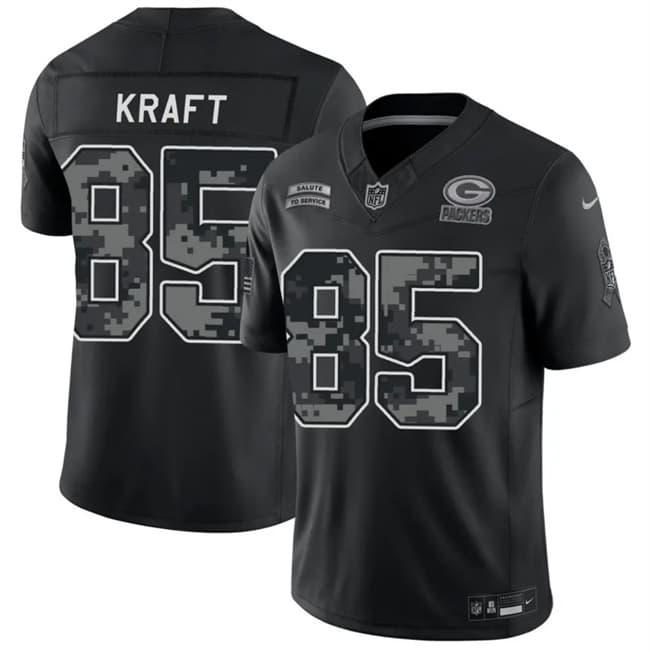 Green Bay Packers #85 Tucker Kraft Black 2026 F.U.S.E. Salute to Service Limited Football Stitched Jersey