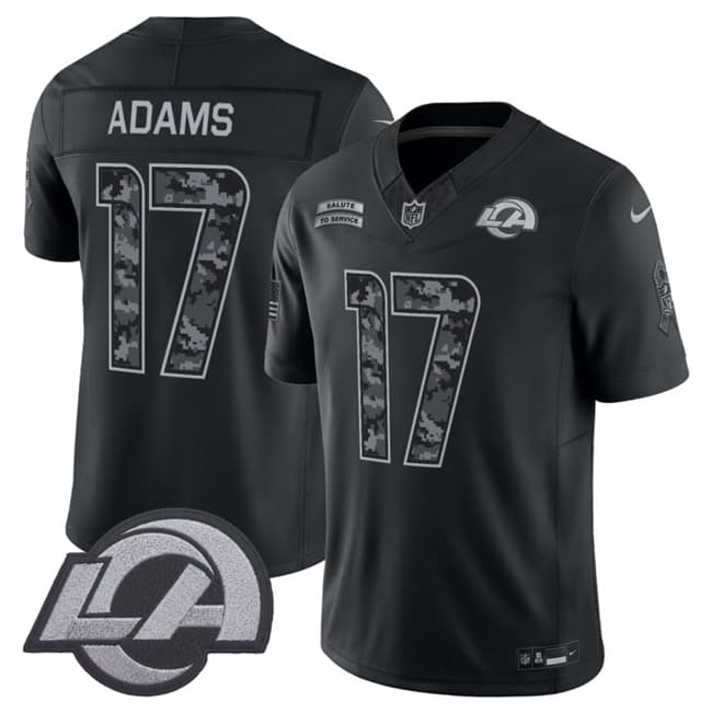 Los Angeles Rams #17 Davante Adams Black 2026 F.U.S.E. Salute to Service Limited Football Stitched Jersey