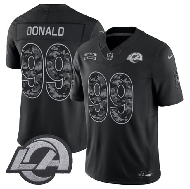 Los Angeles Rams #99 Aaron Donald Black 2026 F.U.S.E. Salute to Service Limited Football Stitched Jersey