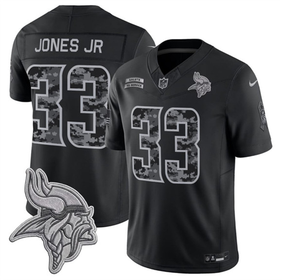 Minnesota Vikings #33 Aaron Jones Sr. Black 2026 F.U.S.E. Salute to Service Limited Football Stitched Jersey