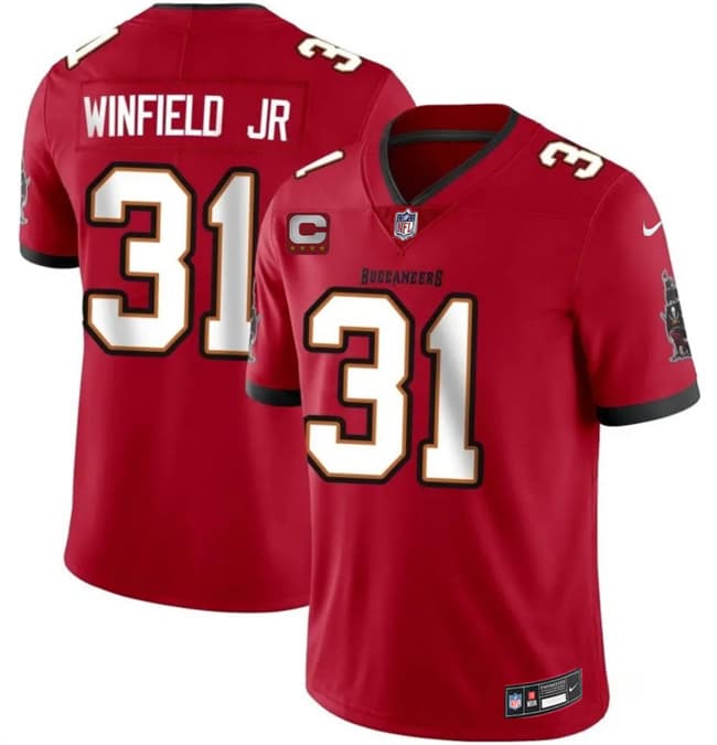 Tampa Bay Buccaneers #31 Antoine Winfield Jr White 2026 With 4-Star C Patch Vapor Limited Football Stitched Jersey Tampa Bay Buccaneers #31 Antoine Winfield Jr White 2026 With 4-Star C Patch Vapor Limited Football Stitched Jersey