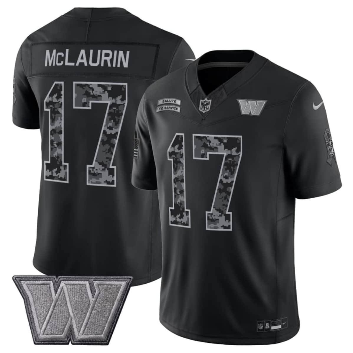 Washington Commanders #17 Terry McLaurin Black F.U.S.E. 2026 Salute to Service Limited Football Stitched Jersey