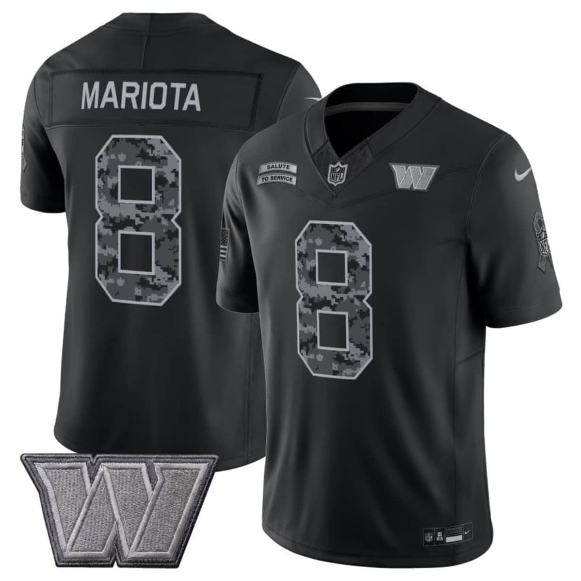 Washington Commanders #8 Marcus Mariota Black F.U.S.E. 2026 Salute to Service Limited Football Stitched Jersey