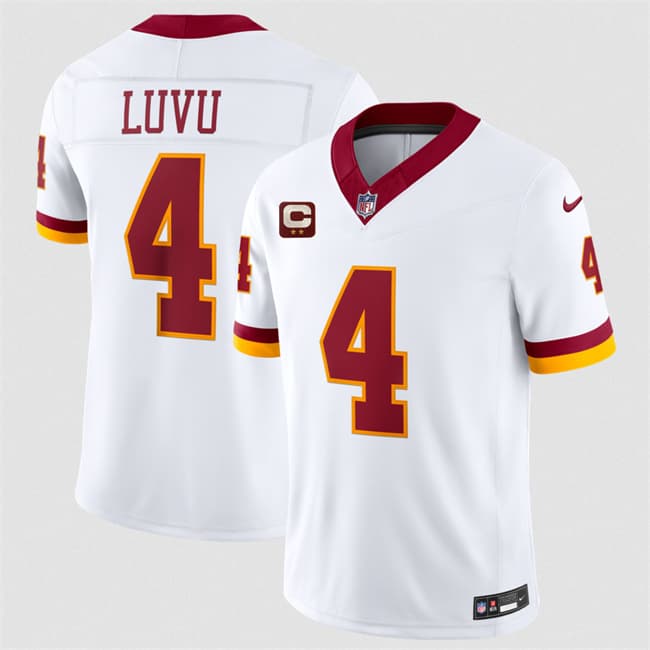 Washington Commanders #4 Frankie Luvu White 2026 F.U.S.E. With 2-Star C Patch Vapor Limited Football Stitched Jersey Washington Commanders #4 Frankie Luvu White 2026 F.U.S.E. With 2-Star C Patch Vapor Limited Football Stitched Jersey