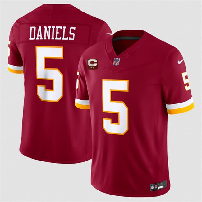 Washington Commanders #5 Jayden Daniels Burgundy With 2-Star C Patch F.U.S.E. Vapor Limited Football Stitched Jersey Washington Commanders #5 Jayden Daniels Burgundy With 2-Star C Patch F.U.S.E. Vapor Limited Football Stitched Jersey