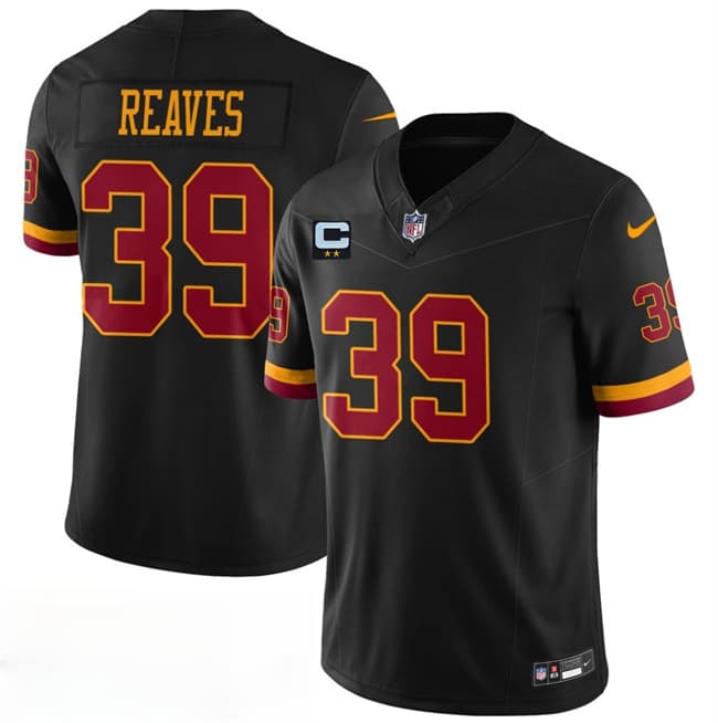 Washington Commanders #39 Jeremy Reaves Black 2026 F.U.S.E. With 2-Star C Patch Vapor Limited Football Stitched Jersey Washington Commanders #39 Jeremy Reaves Black 2026 F.U.S.E. With 2-Star C Patch Vapor Limited Football Stitched Jersey