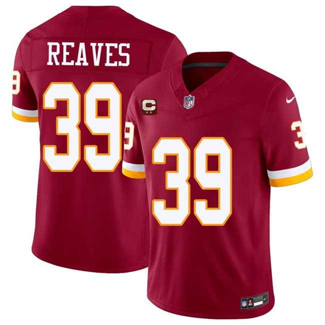 Washington Commanders #39 Jeremy Reaves Burgundy 2026 F.U.S.E. With 2-Star C Patch Vapor Limited Football Stitched Jersey Washington Commanders #39 Jeremy Reaves Burgundy 2026 F.U.S.E. With 2-Star C Patch Vapor Limited Football Stitched Jersey