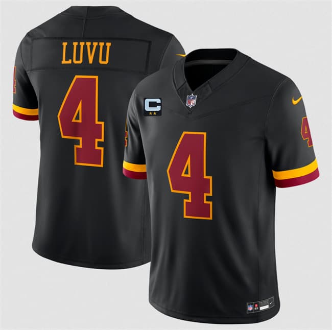 Washington Commanders #4 Frankie Luvu Black 2026 F.U.S.E. With 2-Star C Patch Vapor Limited Football Stitched Jersey Washington Commanders #4 Frankie Luvu Black 2026 F.U.S.E. With 2-Star C Patch Vapor Limited Football Stitched Jersey