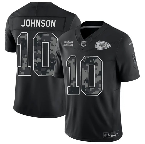 Kansas City Chiefs #10 Emmett Johnson Black 2026 F.U.S.E. Salute to Service Limited Football Stitched Jersey