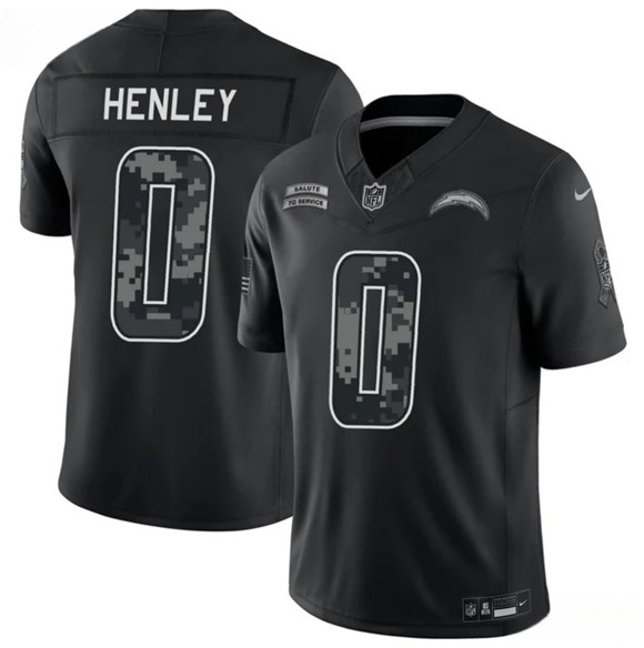 Los Angeles Chargers #0 Daiyan Henley Black 2026 F.U.S.E. Salute to Service Limited Football Stitched Jersey