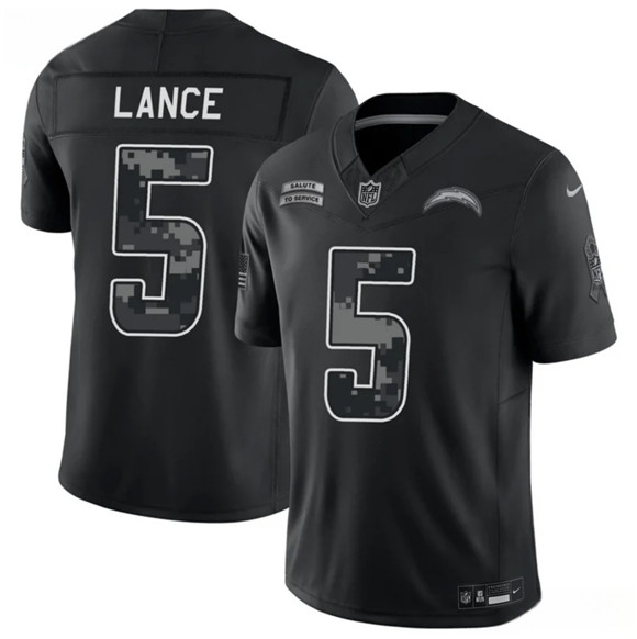 Los Angeles Chargers #5 Trey Lance Black 2026 F.U.S.E. Salute to Service Limited Football Stitched Jersey