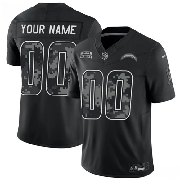 Los Angeles Chargers Active Player Custom Black F.U.S.E. 2026 Salute to Service Limited Football Stitched Jersey