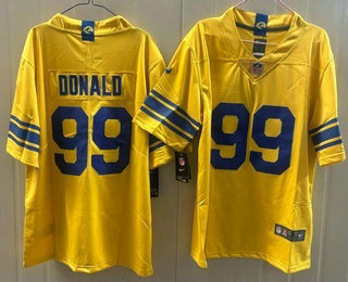 Los Angeles Rams #99 Aaron Donald Limited Yewllow Vapor Jersey